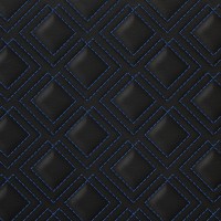 Экокожа стёганая «intipi» Twobox (чёрный/синий, ширина 1.35 м, толщина 5.85 мм)